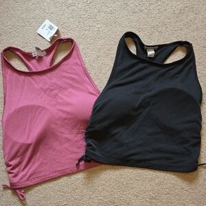 Forever 21 Pink and Black Crop Tops